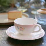 HOUSE　OF　Lloyd　JAPAN　ハウスオブロイド　ティーカップ＆ソーサー　花柄　ピンク　未使用品（ナ5546）
