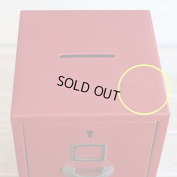 画像6: 2段ロッカー型　レトロ貯金箱　CASH　BOX　赤　鍵付き　ユーズド品（テ5557）