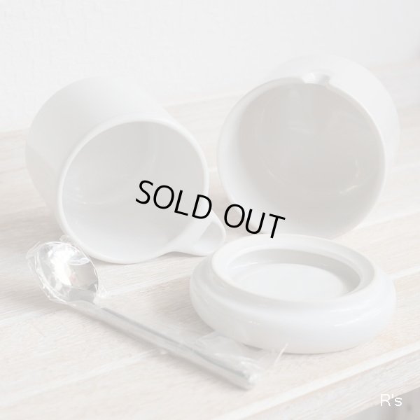 画像2: Adam＆Eve　アダム＆イヴ　たち吉　シュガーポット＆クリーマーセット　白　未使用品（J5600）