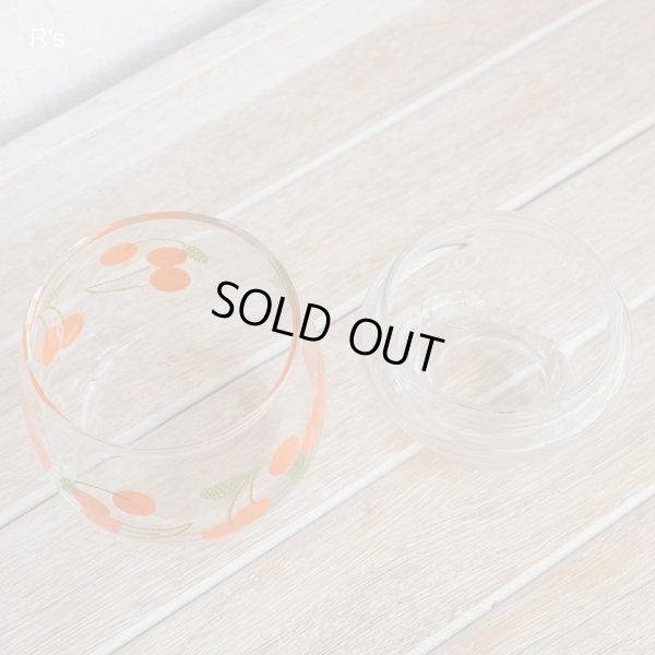 画像5: レトロ　ガラスキャニスター　蓋付きガラス容器　チェリー　オレンジ　未使用品（ム5611）