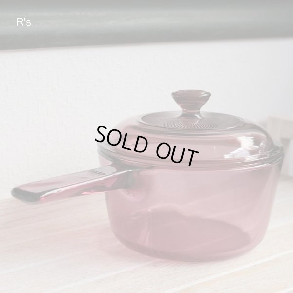 画像3: U.S.A.　パイレックス　VISION　コーニング　ガラス片手鍋/ソースパン　クランベリー　1L　未使用品（PP2126）