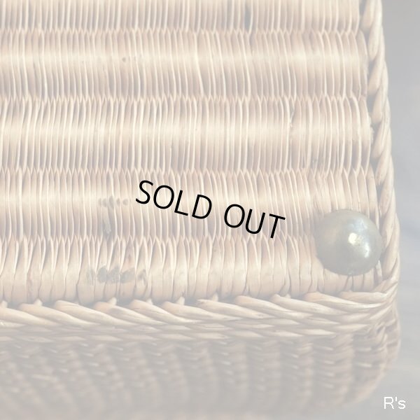 画像13: レトロ　天然素材　籠バッグ　バスケット　鍵付き　ユーズド品（店5692）