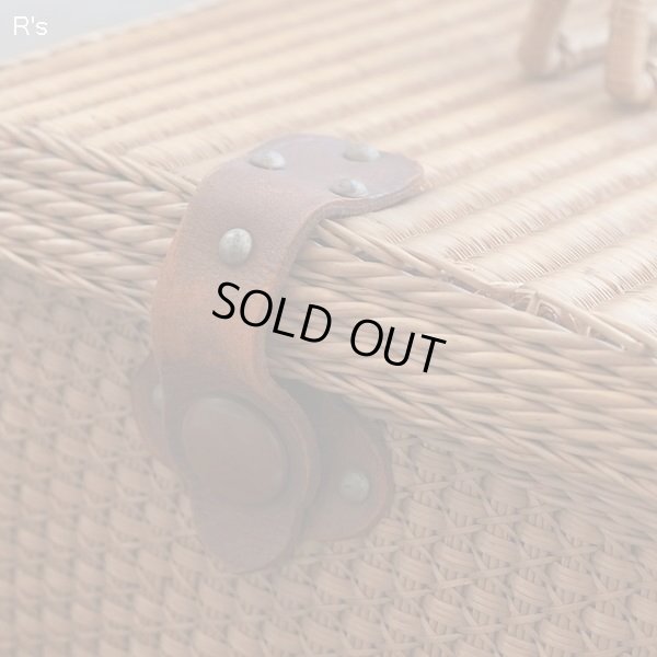 画像5: レトロ　天然素材　籠バッグ　バスケット　鍵付き　ユーズド品（店5692）