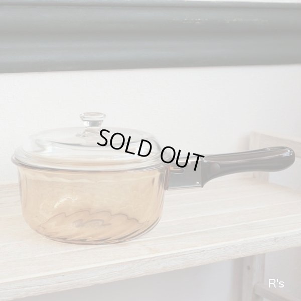 画像2: フランス　ARCOFLAM　ガラス片手鍋　16ｃｍ　アンバー　未使用品（QQ1298）