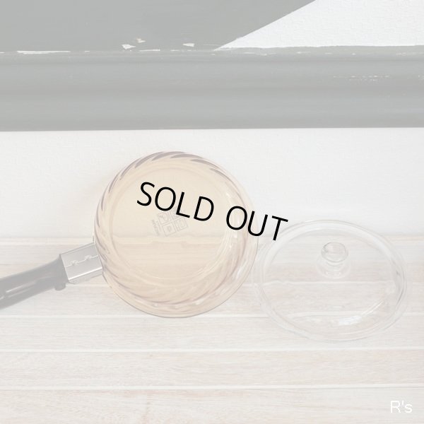 画像5: フランス　ARCOFLAM　ガラス片手鍋　16ｃｍ　アンバー　未使用品（QQ1298）