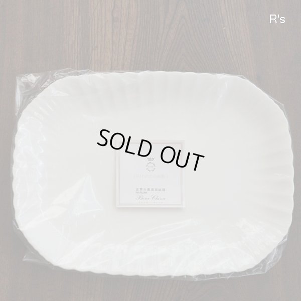 画像2: NARUMI　鳴海製陶　36ｃｍプラター　楕円大皿　白　未使用品　箱付き（箱1　5712）