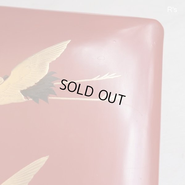 画像3: 漆塗りの文箱　蒔絵　飛鶴　アンティーク品　和骨董（凍5710）