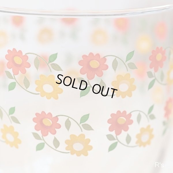 画像3: レトロ　脚付きグラス　小花柄　未使用品（た5732）