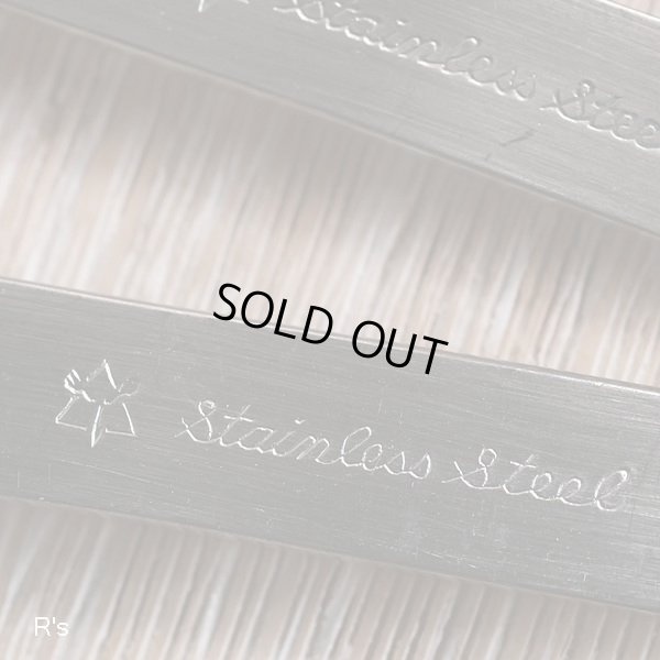 画像7: レトロ　ステンレス　デザートスプーン5本セット　花柄　未使用品（PP5740）