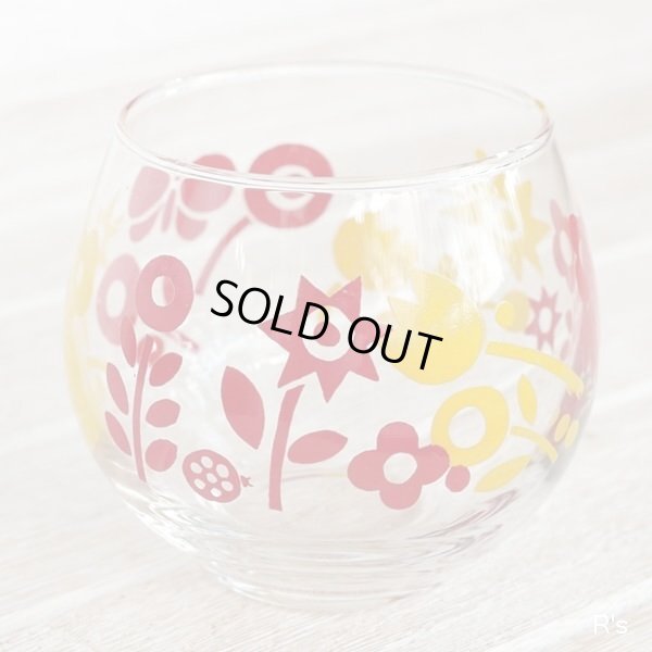 画像2: レトロ　ガラス湯呑み　フリーカップ　花柄　未使用品(h5752)