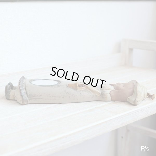 画像4: 陶器製　女の子型ウォールミラー　一輪挿し付き　ユーズド品（店5783）