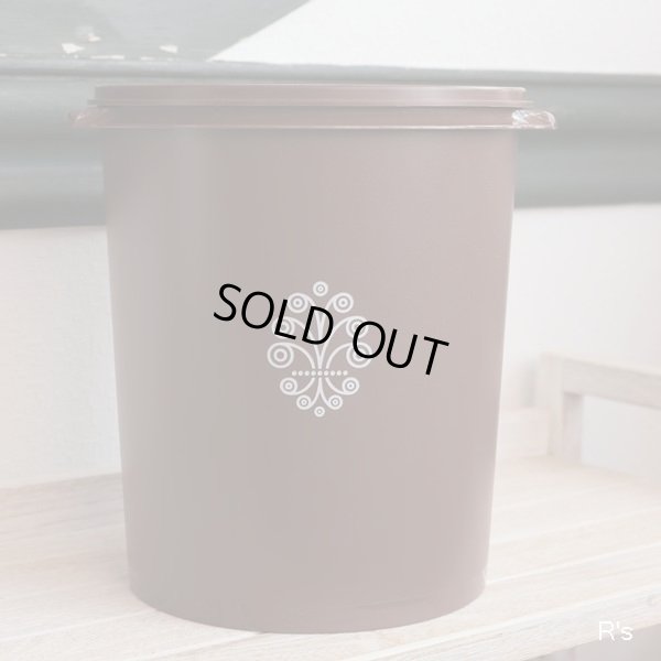 画像2: タッパーウェア　マキシデコレーター　丸型保存容器　5.8L　ブラウン　柄付き　未使用品（店4491）