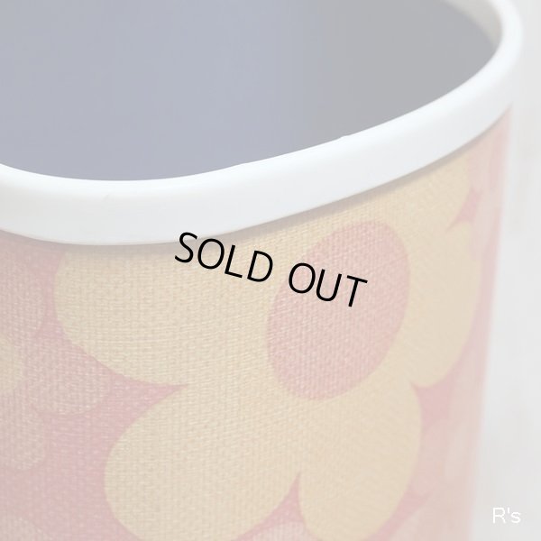 画像6: レトロ　コーナー用ダストボックス　三角ゴミ箱　オレンジ花柄　ユーズド美品（店5787）