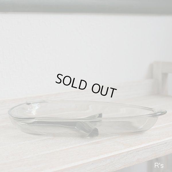 画像3: レトロ　ガラス　オードブルプレート　仕切り皿　グリーン　展示品（FF5818）