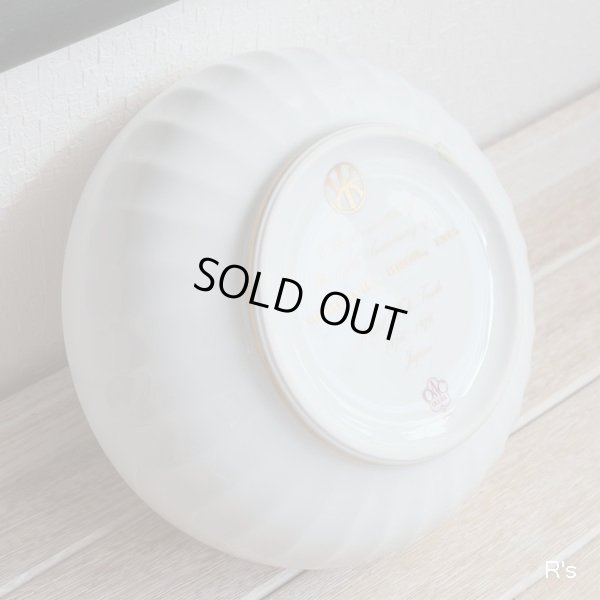 画像6: OKURA　大倉陶園　フラワーベース　丸型花器　ゴールドライン　レリーフ　モデルルーム展示品（ｐ2221）