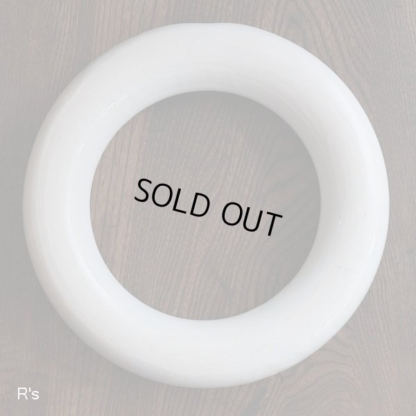 画像6: フラワーベース　ドーナツ状　リング花器　専用木製花台付き　ユーズド品（店5850）