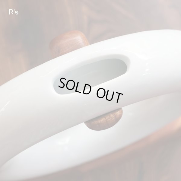 画像3: フラワーベース　ドーナツ状　リング花器　専用木製花台付き　ユーズド品（店5850）