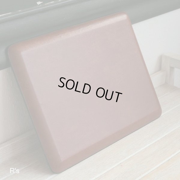 画像6: 合成皮革工芸　レザートレイ　革製角盆　フローレンス　アーガイル柄　未使用品　箱付き（ん4435）