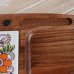 画像6: レトロ　木製チーズボード　花柄　カッティングボード　ナイフ付き　未使用品 （し2086）