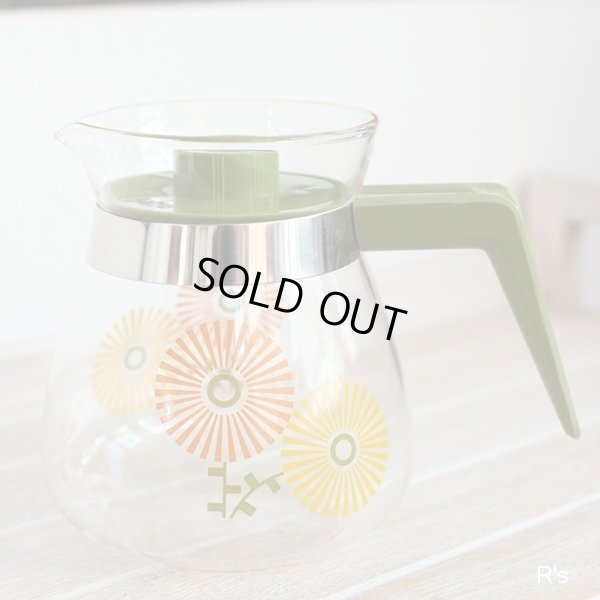 画像2: KAMEI　GLASS　カメイグラス　ガラス　ティー・コーヒーポット　花柄　グリーン　未使用品 （W5930）