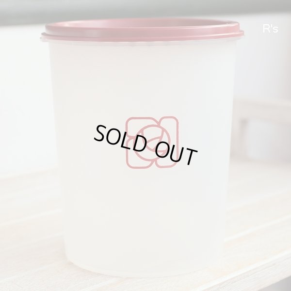 画像2: タッパーウェア　デコレーター中　クリアに赤い花柄×蓋赤　未使用品 （冷1504）