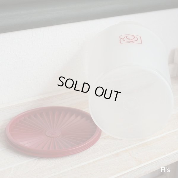 画像4: タッパーウェア　デコレーター大　クリアに赤い花柄×蓋赤　未使用品（冷3801）