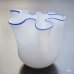 画像3: レトロ　ガラス　フラワーベース/花瓶　ウェーブ　ホワイト　ユーズド品 （店5948） (3)