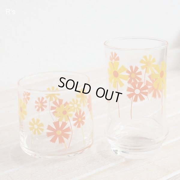 画像4: 石塚硝子　アデリアグラス　エルビー　花柄グラス2客セット　未使用品 （ｖ5963）