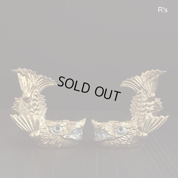 画像2: 金鯱　2体セット　金のシャチホコオブジェ　置物　ユーズド品