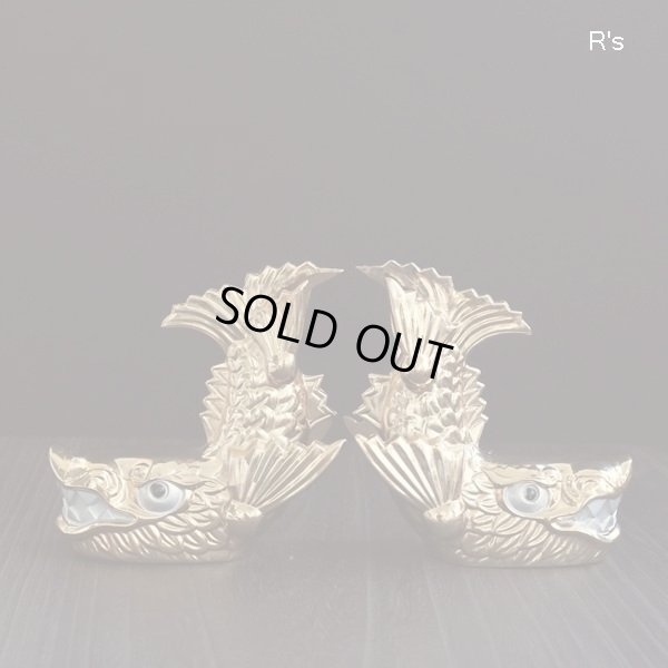 画像4: 金鯱　2体セット　金のシャチホコオブジェ　置物　ユーズド品