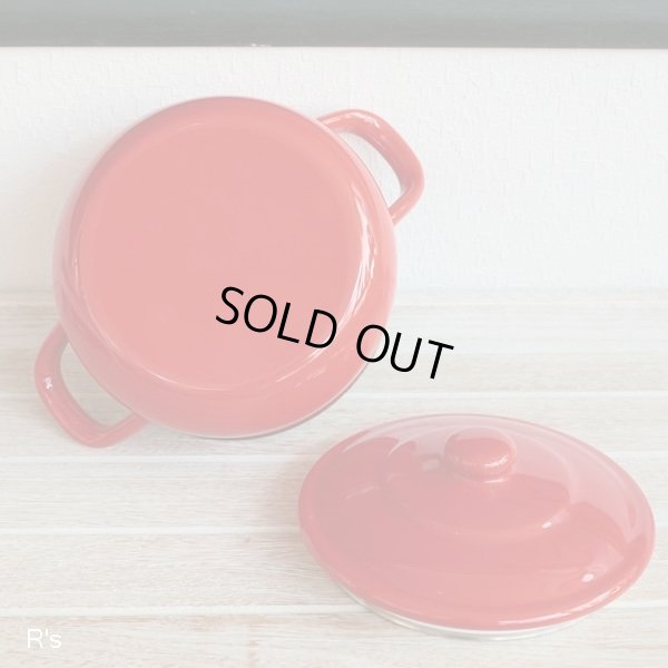 画像5: ｄｗ　デコラウェア　ホーロー両手鍋　15ｃｍ　赤　未使用品(KK2500)