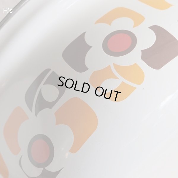 画像8: レトロ　サンコーウェア ホーロー片手鍋　17ｃｍ　ブラウン系　花柄　未使用品(S780)