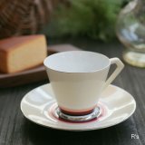 ノリタケ　アール・デコ コーヒーカップ＆ソーサー　銀彩　アンティーク　未使用品(A1686)