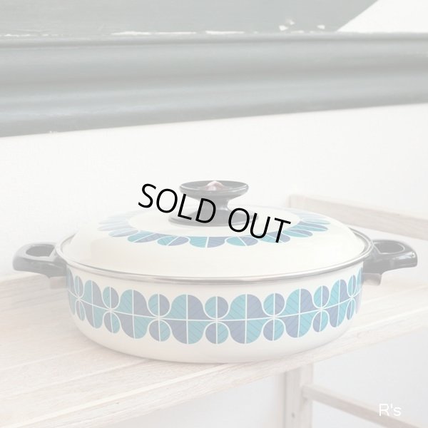 画像2: ノリタケ　Better Living　ホーロー両手平鍋　3.5L　JOY　ブルー柄　未使用品（チ2815）