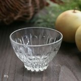 レトロ　ガラス　9ｃｍボウル　水玉　未使用品（め4529）