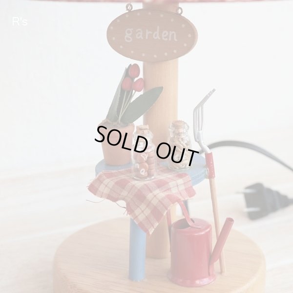 画像5: イシグロ　木製スタンドライト　ムードランプ　GARDEN　タータンチェック　赤　ユーズド品（店737）