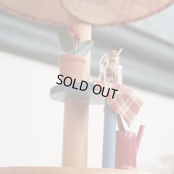 画像7: イシグロ　木製スタンドライト　ムードランプ　GARDEN　タータンチェック　赤　ユーズド品（店737）