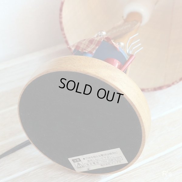 画像11: イシグロ　木製スタンドライト　ムードランプ　GARDEN　タータンチェック　赤　ユーズド品（店737）