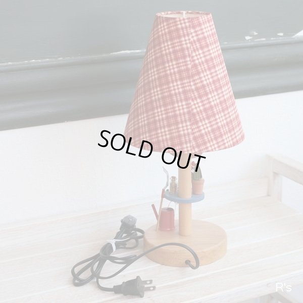 画像9: イシグロ　木製スタンドライト　ムードランプ　GARDEN　タータンチェック　赤　ユーズド品（店737）