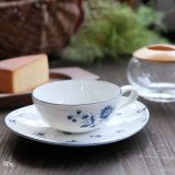 三郷陶器　Sango　ティーカップ＆ソーサー　青い小花柄　未使用品（ス2874）