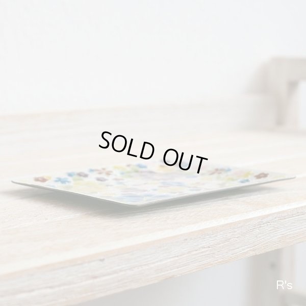 画像4: ANDO　CLOISONNE　安藤七宝店　角型飾り皿　花柄　未使用品　箱付き（J1429）