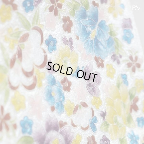 画像3: ANDO　CLOISONNE　安藤七宝店　角型飾り皿　花柄　未使用品　箱付き（J1429）