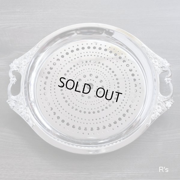 画像2: レトロ　ステンレス　オードブルトレー　水切り付き　未使用品（箱7 4386）