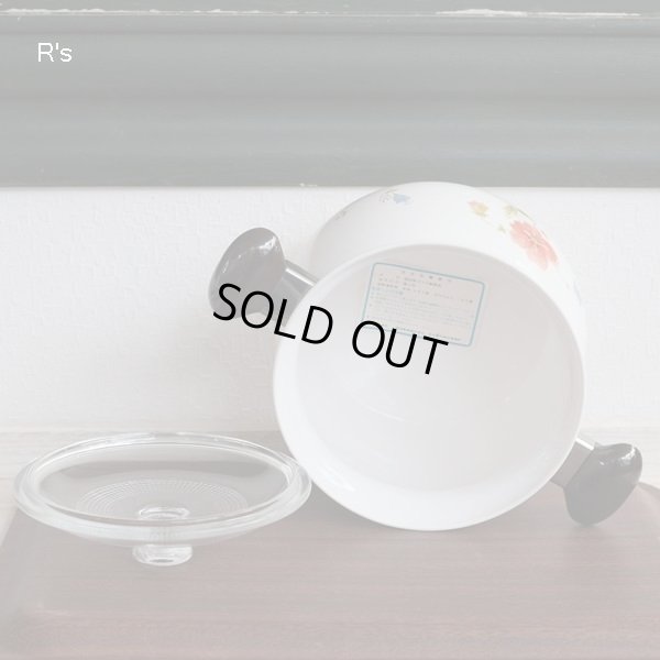 画像3: NARUMI　鳴海製陶　クックマスター　16ｃｍ両手鍋　N-46　花柄　未使用品（エ1888）