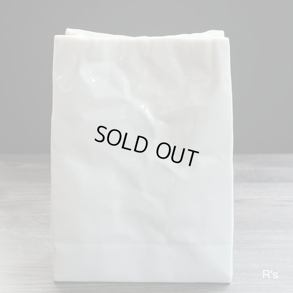 画像2: セラミック・ジャパン　CRINKLE　SUPER　BAG　小松誠デザイン　フラワーベース　白　ユーズド品（TT3488）