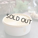 タッパーウェア　ジュビリー　クッキーケース　丸平型保存容器　イエロー　柄付き　未使用品（UU2980）