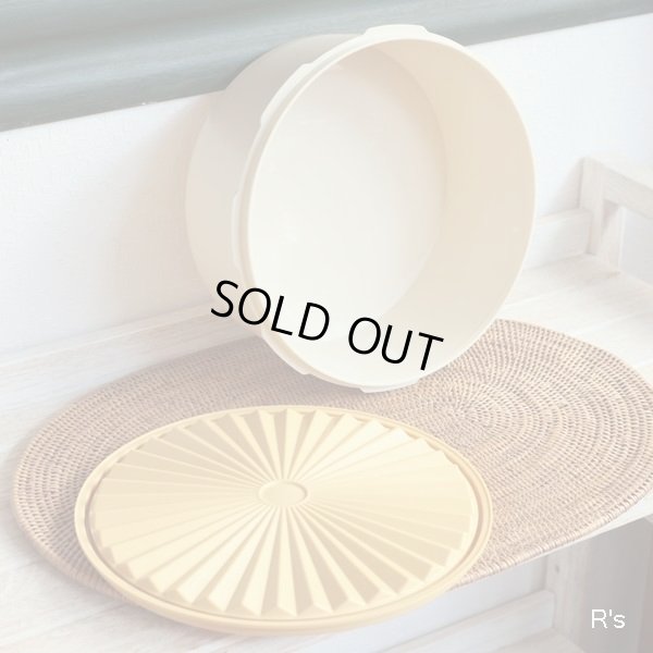 画像5: タッパーウェア　ジュビリー　クッキーケース　丸平型保存容器　イエロー　柄付き　未使用品（UU2980）