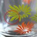 画像3: レトロ　ガラスカップ　グラス　花柄　オレンジ＆グリーン　未使用品（ミ2114）
