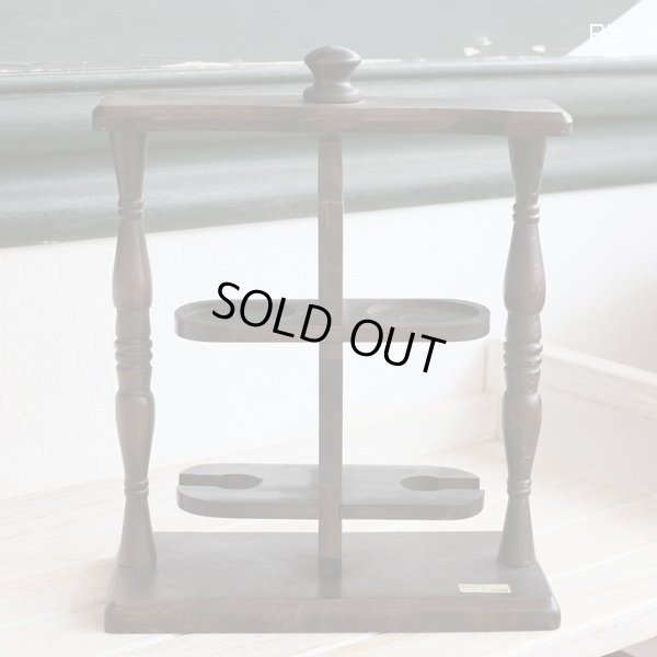 画像2: レトロ　木製　回転式グラススタンド　ウイスキーグラス2客＆ワイングラス2客セット　展示品(g5319)