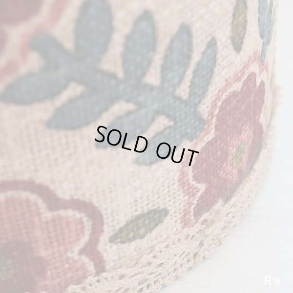 画像3: レトロ　麻布巻き　花柄ダストボックス　ユーズド品（店1155）